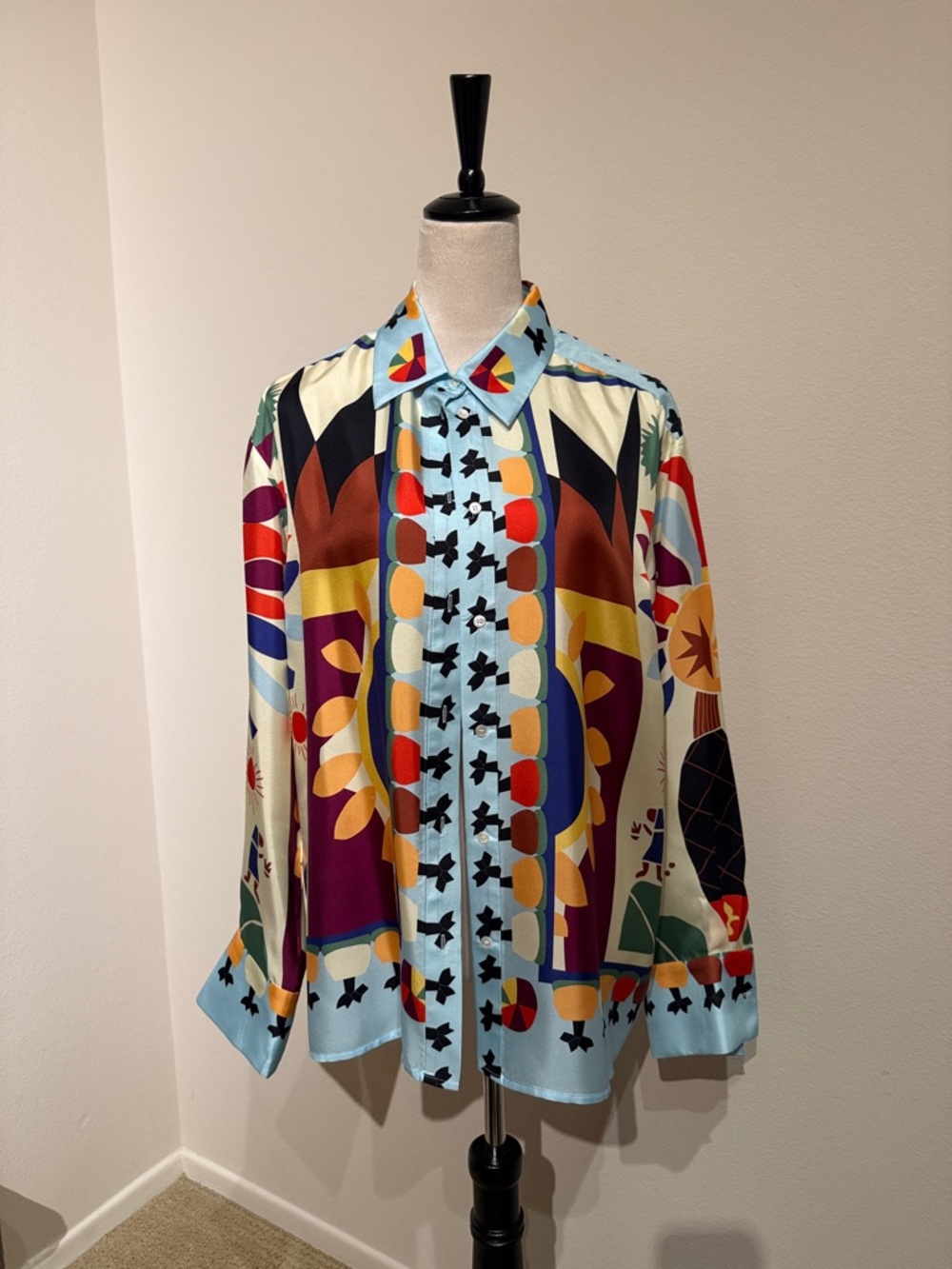 Sandro x Louis Barthélemy Silk Graphic Shirt - Picture 6 of 12